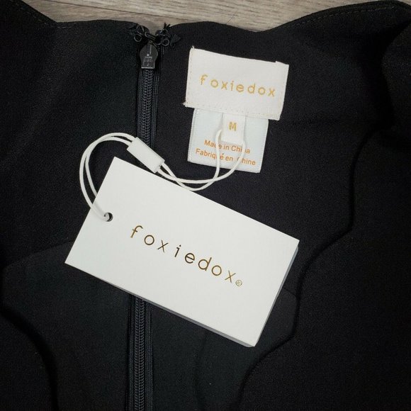 NWT Foxiedox Anthropology Black Scalloped Dress - Picture 12 of 12